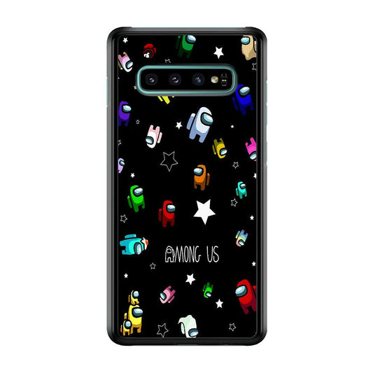 Among Us Star Samsung Galaxy S10 Case-Rubber / Black (2D Case)-Xtracase
