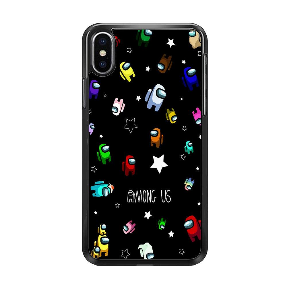 Among Us Star iPhone X Case-Rubber / Black (2D Case)-Xtracase