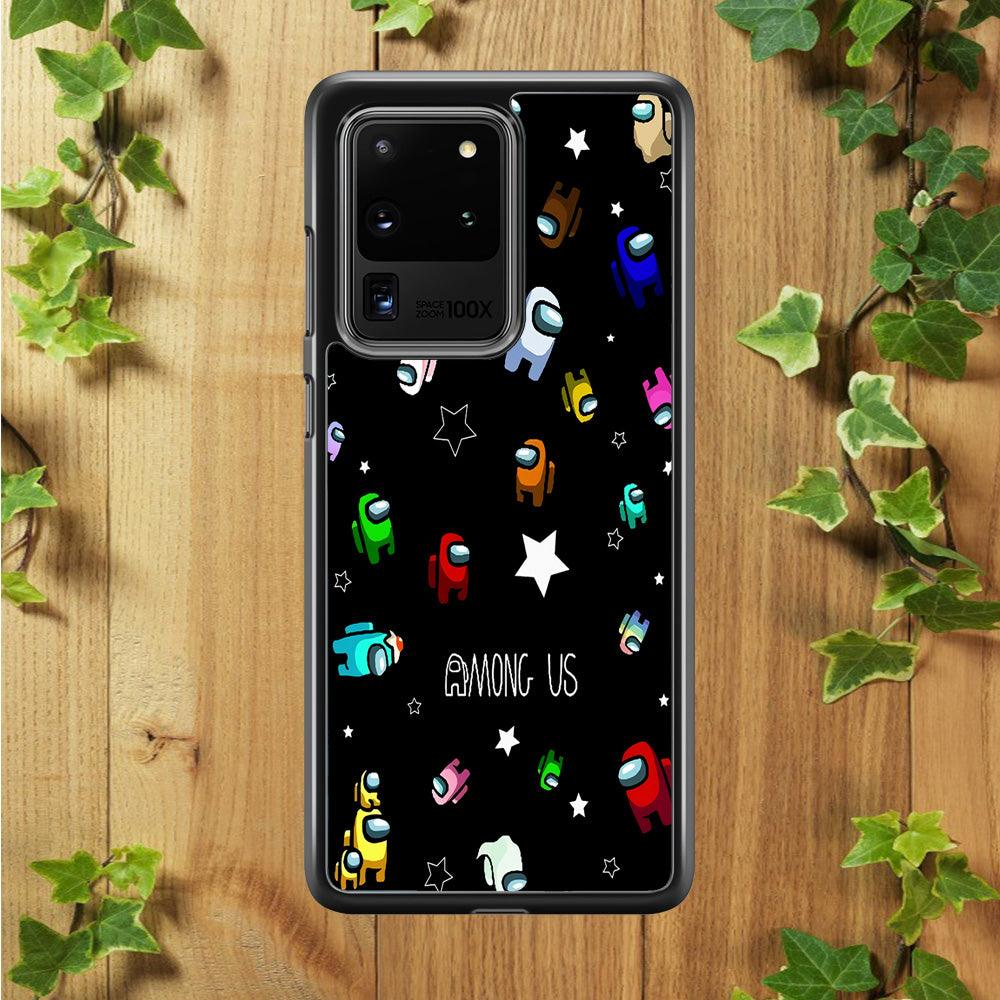 Among Us Star Samsung Galaxy S20 Ultra Case-Rubber / Black (2D Case)-Xtracase