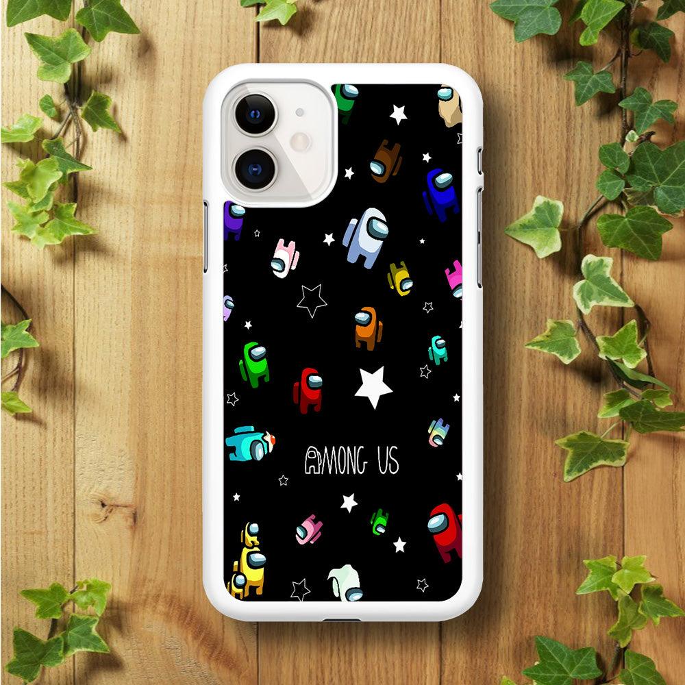 Among Us Star iPhone 11 Case-Rubber / White (2D Case)-Xtracase