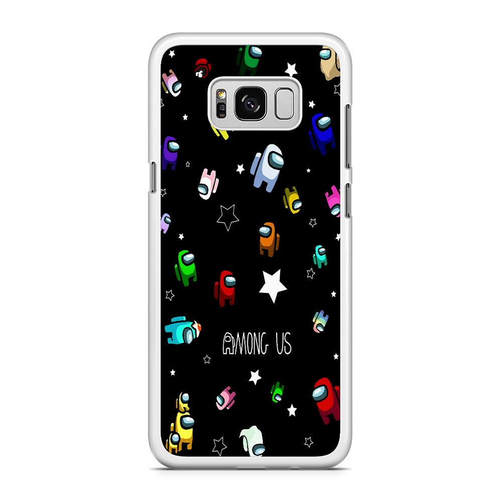 Among Us Star Samsung Galaxy S8 Case-Rubber / White (2D Case)-Xtracase