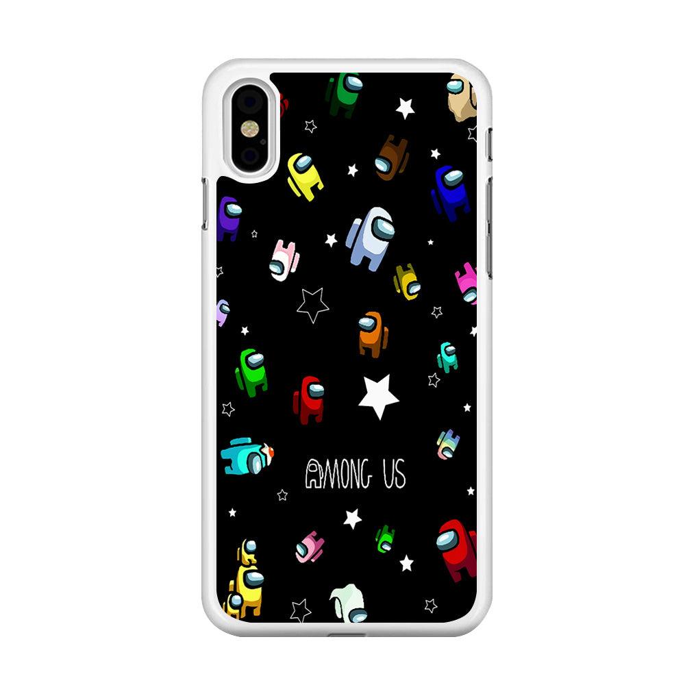 Among Us Star iPhone Xs Case-Rubber / White (2D Case)-Xtracase