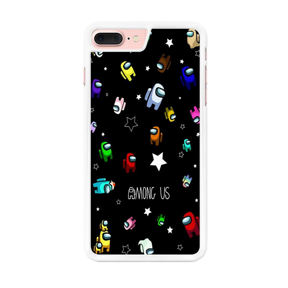 Among Us Star iPhone 8 Plus Case-Rubber / White (2D Case)-Xtracase
