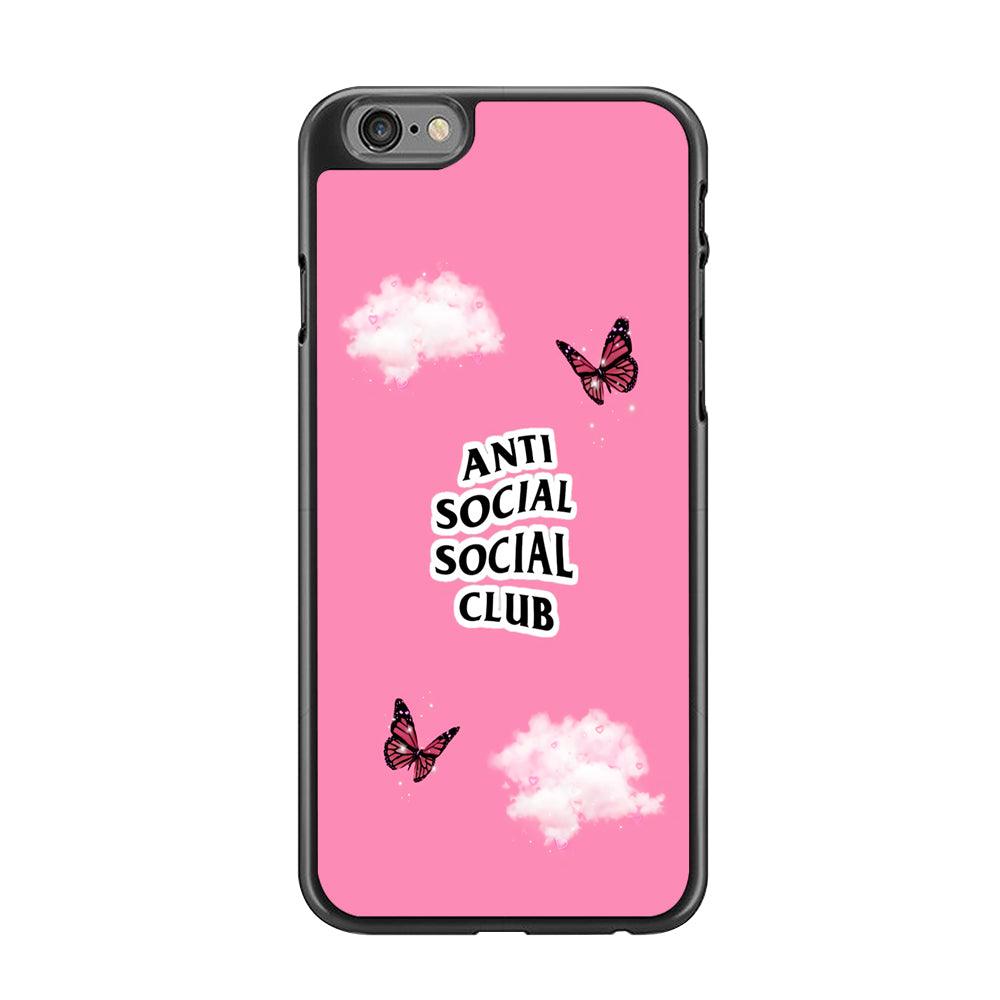 Anti Social Club Pink iPhone 6 | 6s Case-Rubber / Black (2D Case)-Xtracase