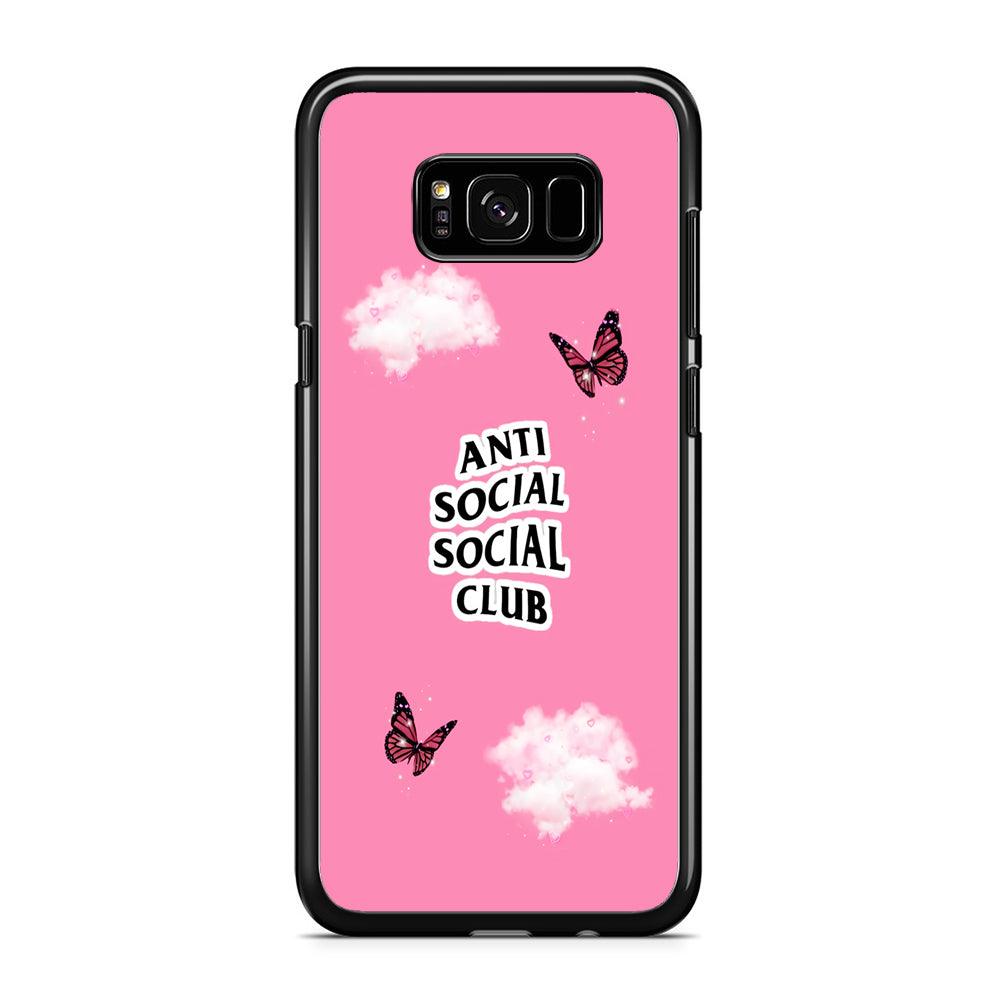 Anti Social Club Pink Samsung Galaxy S8 Case-Rubber / Black (2D Case)-Xtracase