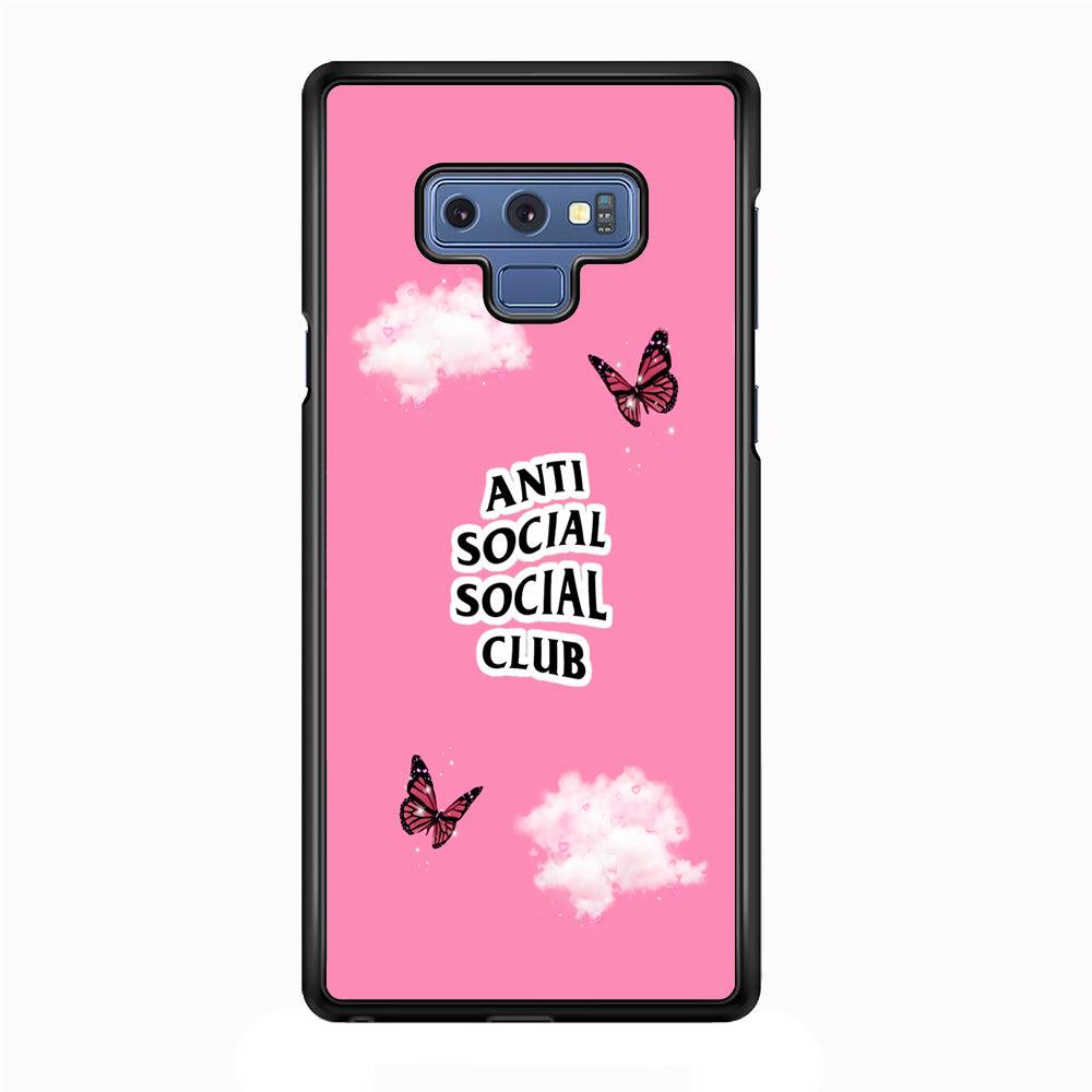 Anti Social Club Pink Samsung Galaxy Note 9 Case-Rubber / Black (2D Case)-Xtracase