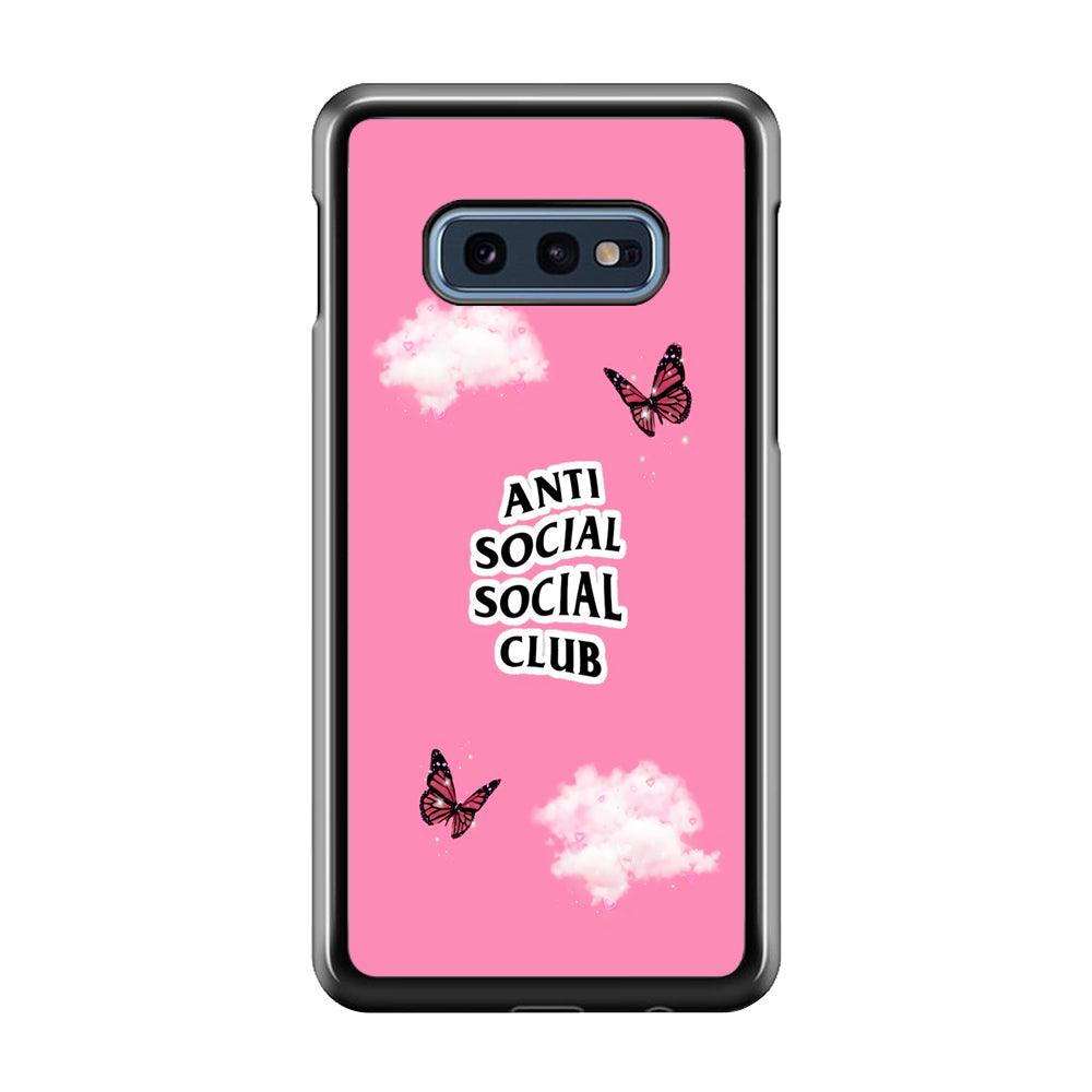 Anti Social Club Pink Samsung Galaxy S10E Case-Rubber / Black (2D Case)-Xtracase