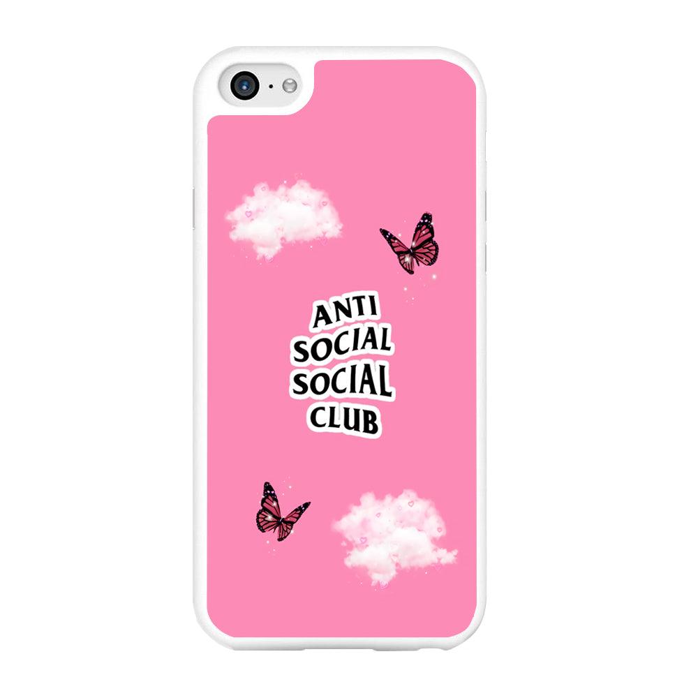 Anti Social Club Pink iPhone 6 | 6s Case-Rubber / White (2D Case)-Xtracase