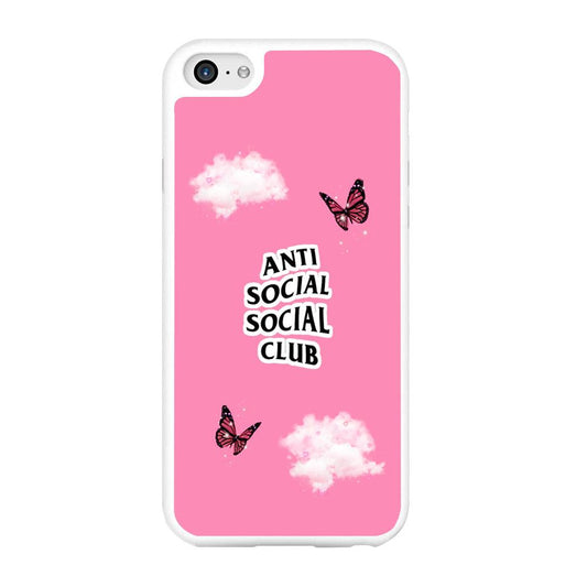Anti Social Club Pink iPhone 6 | 6s Case-Rubber / White (2D Case)-Xtracase