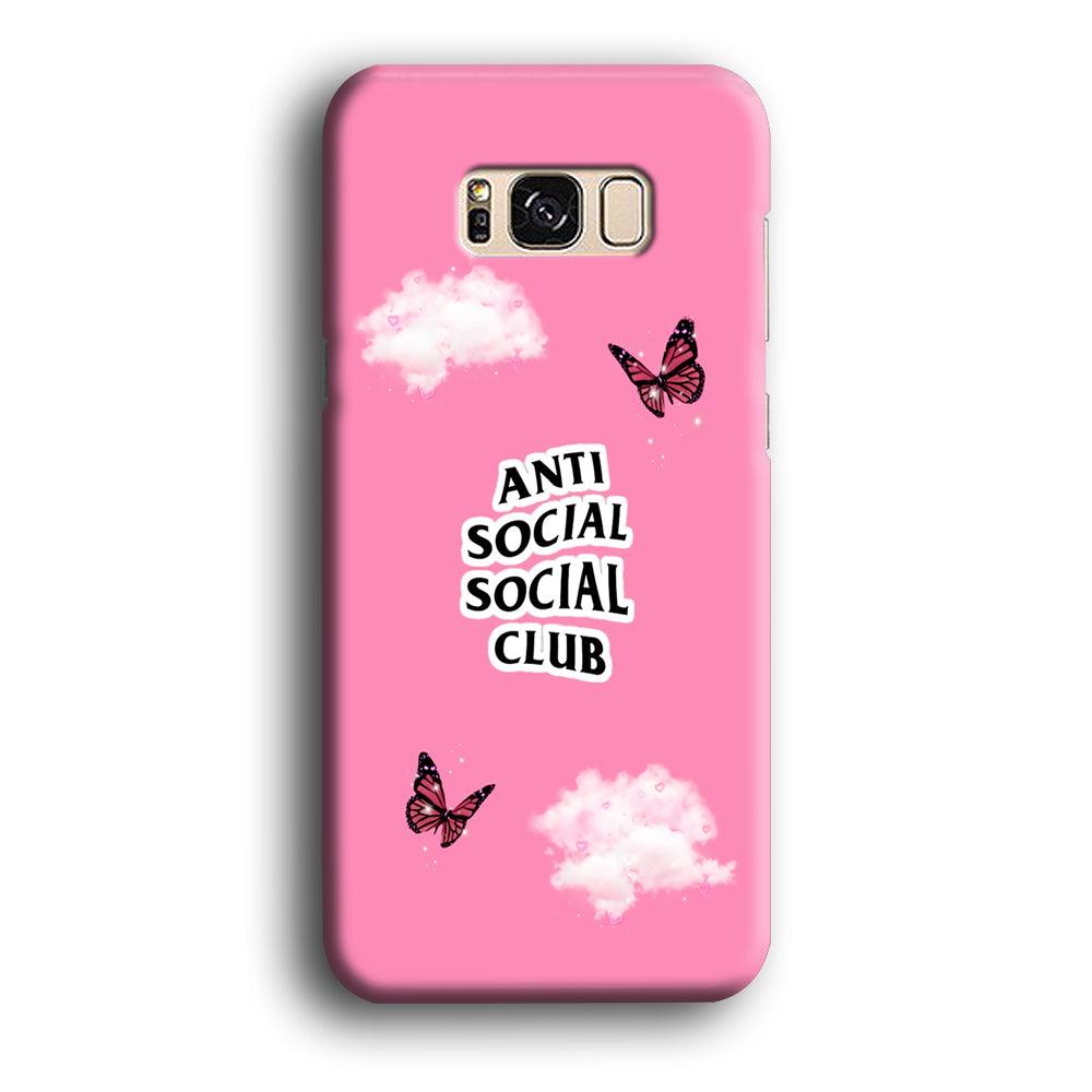 Anti Social Club Pink Samsung Galaxy S8 Case-Plastic / Full Wrap (3D Case)-Xtracase