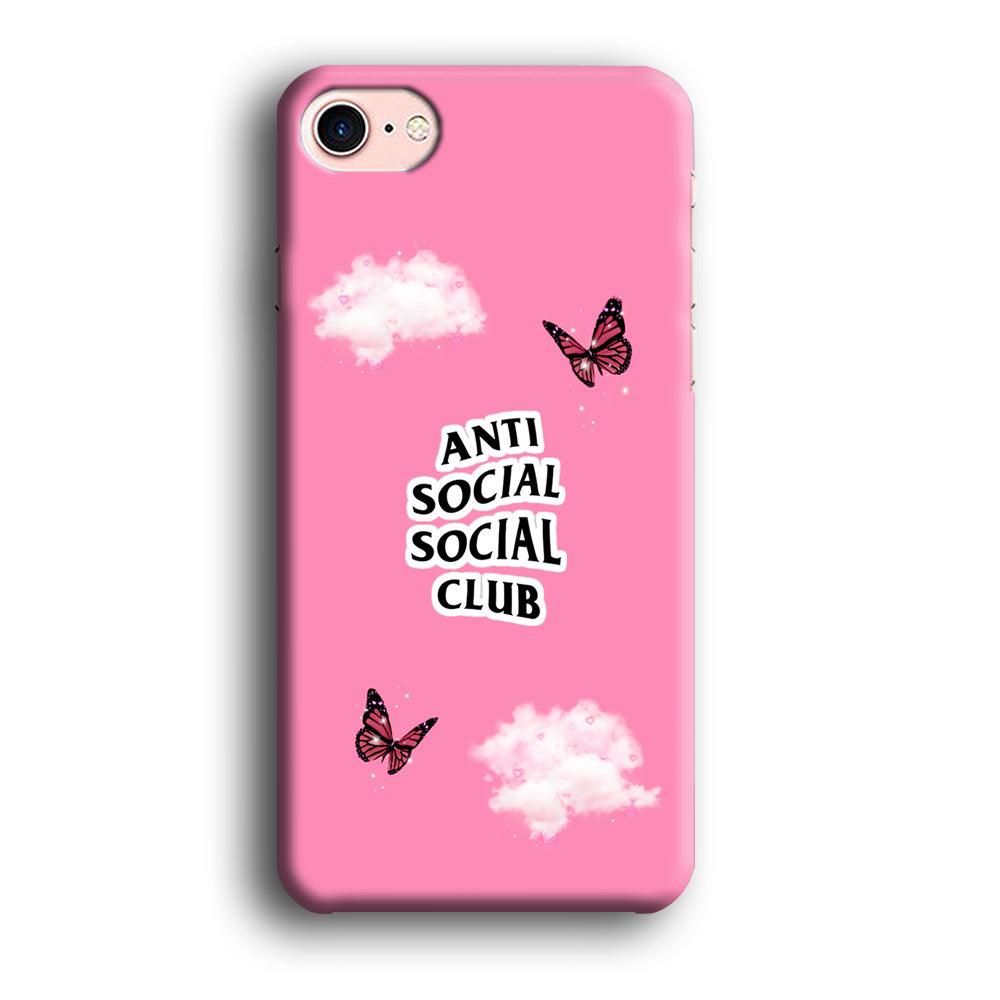 Anti Social Club Pink iPhone SE 2020 Case-Plastic / Full Wrap (3D Case)-Xtracase