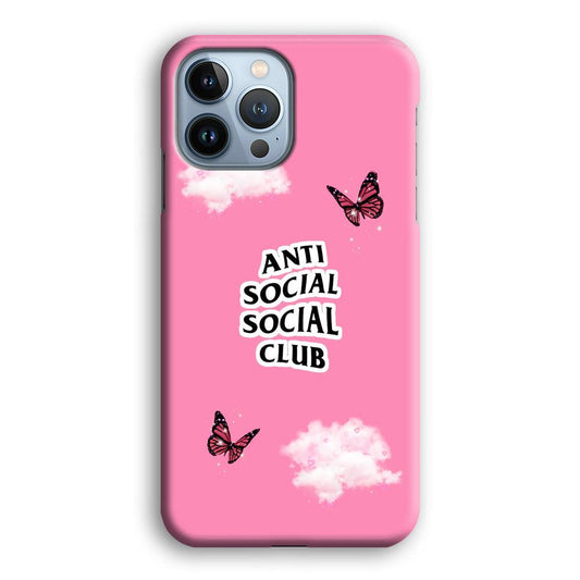 Anti Social Club Pink iPhone 13 Pro Max Case-Plastic / Full Wrap (3D Case)-Xtracase