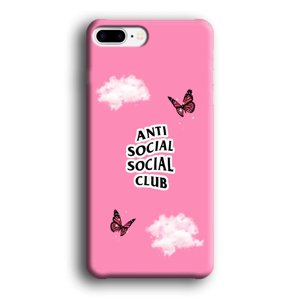 Anti Social Club Pink iPhone 8 Plus Case-Plastic / Full Wrap (3D Case)-Xtracase