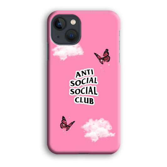 Anti Social Club Pink iPhone 13 Mini Case-Plastic / Full Wrap (3D Case)-Xtracase