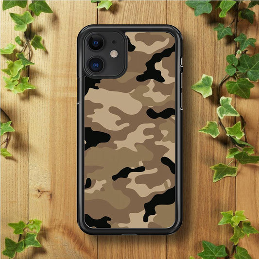Army Pattern 002 iPhone 11 Case-Rubber / Black (2D Case)-Xtracase
