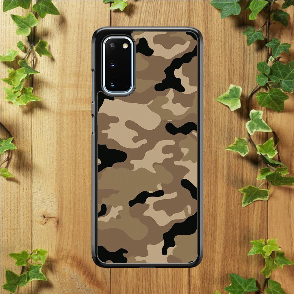 Army Pattern 002 Samsung Galaxy S20 Case-Rubber / Black (2D Case)-Xtracase