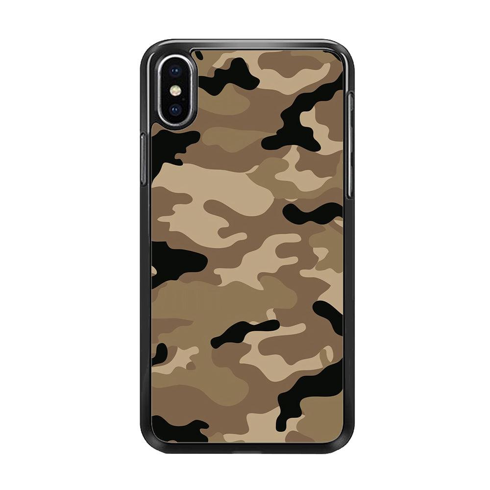 Army Pattern 002 iPhone Xs Case-Rubber / Black (2D Case)-Xtracase