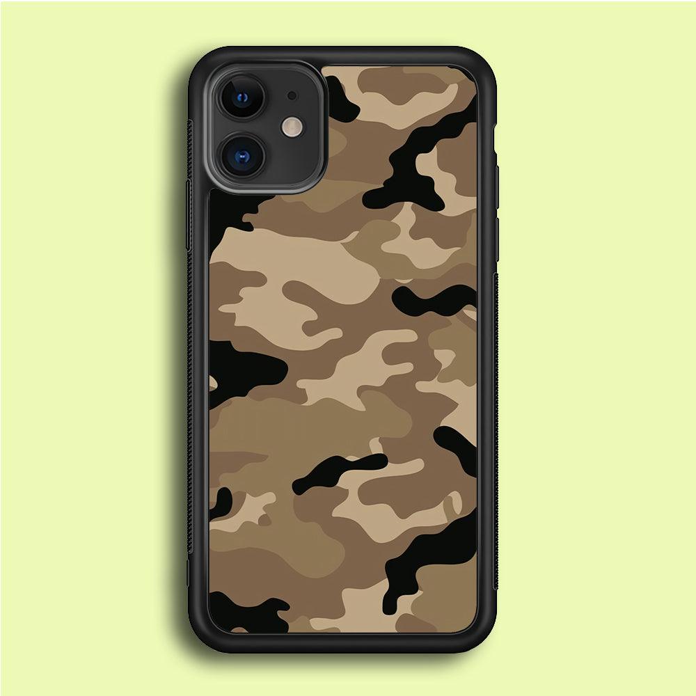 Army Pattern 002 iPhone 12 Mini Case-Rubber / Black (2D Case)-Xtracase