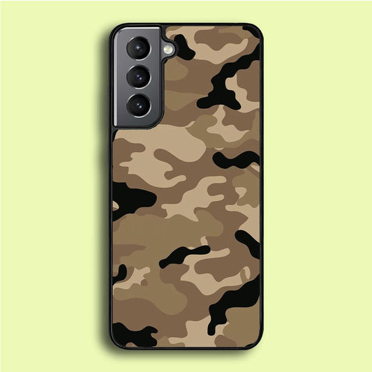 Army Pattern 002 Samsung Galaxy S21 Case-Rubber / White (2D Case)-Xtracase