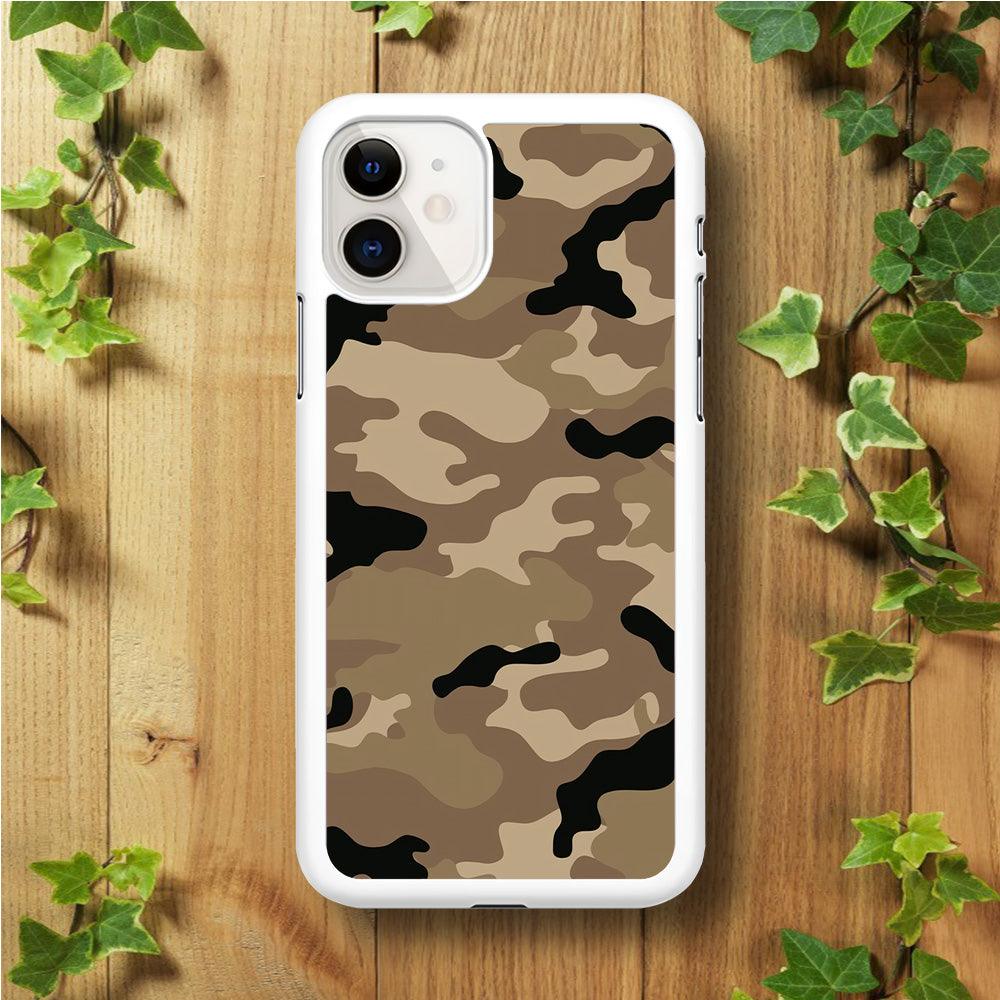 Army Pattern 002 iPhone 11 Case-Rubber / White (2D Case)-Xtracase