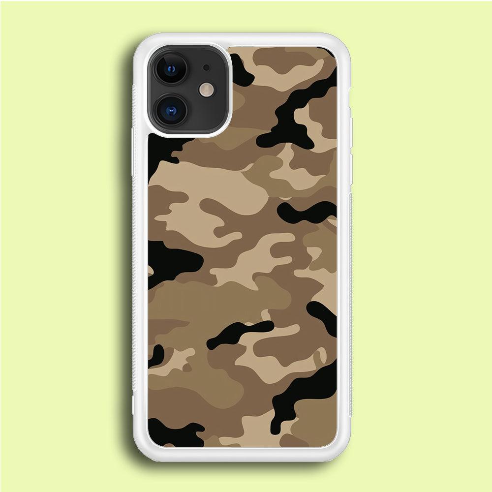Army Pattern 002 iPhone 12 Mini Case-Rubber / White (2D Case)-Xtracase