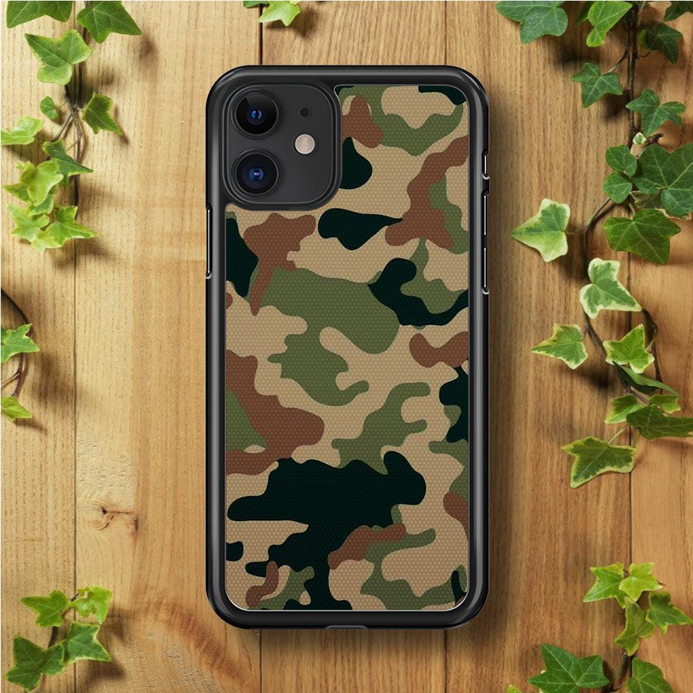 Army Pattern 003 iPhone 11 Case-Rubber / Black (2D Case)-Xtracase