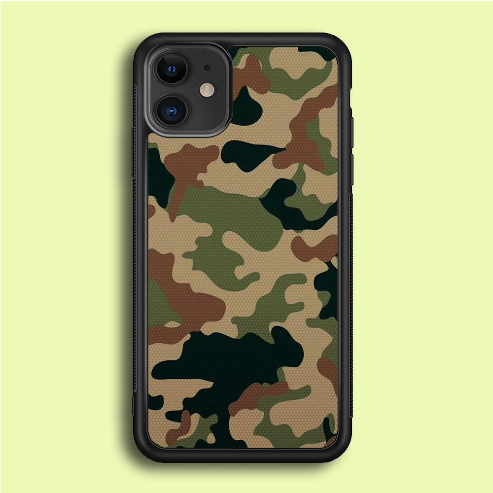 Army Pattern 003 iPhone 12 Mini Case-Rubber / Black (2D Case)-Xtracase