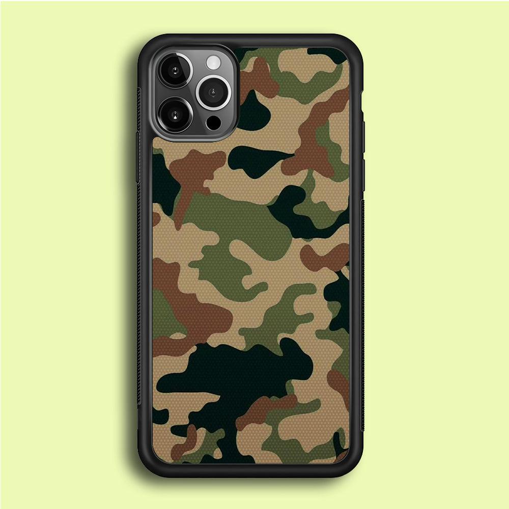 Army Pattern 003 iPhone 12 Pro Case-Rubber / Black (2D Case)-Xtracase