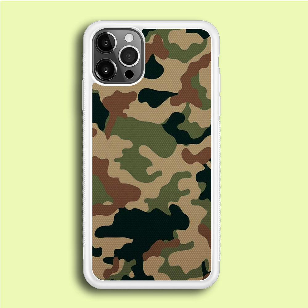 Army Pattern 003 iPhone 12 Pro Case-Rubber / White (2D Case)-Xtracase