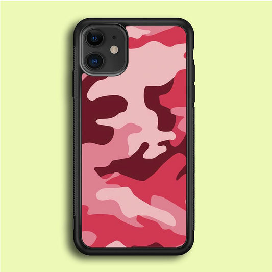 Army Pattern 004 iPhone 12 Case-Rubber / Black (2D Case)-Xtracase