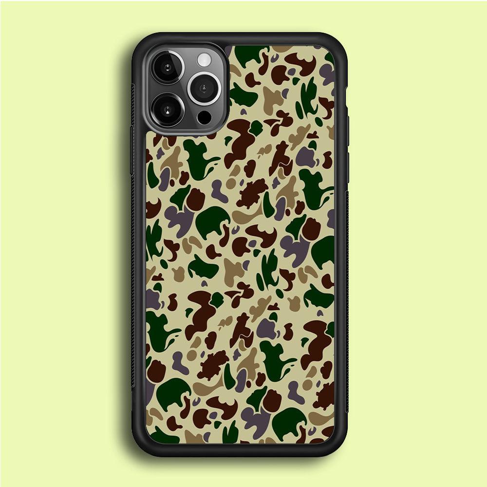 Army Pattern 005 iPhone 12 Pro Case-Rubber / Black (2D Case)-Xtracase