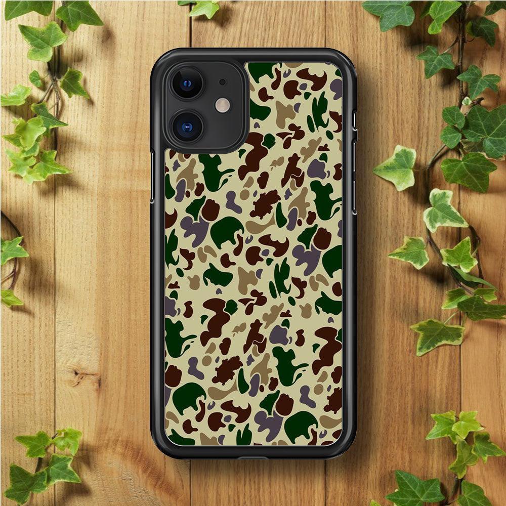 Army Pattern 005 iPhone 11 Case-Rubber / Black (2D Case)-Xtracase
