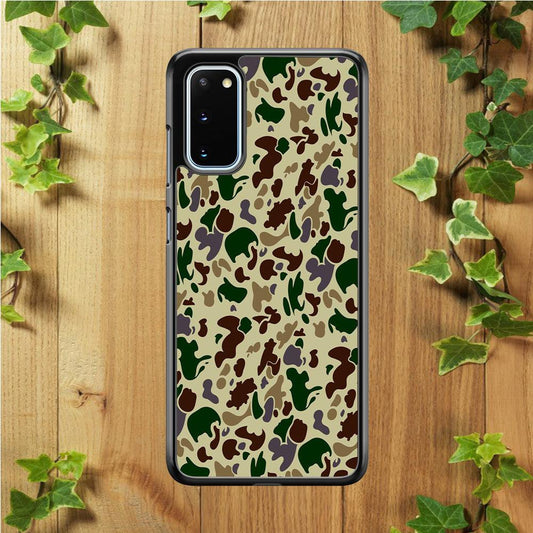 Army Pattern 005 Samsung Galaxy S20 Case-Rubber / White (2D Case)-Xtracase