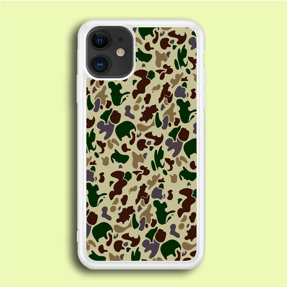 Army Pattern 005 iPhone 12 Mini Case-Rubber / White (2D Case)-Xtracase