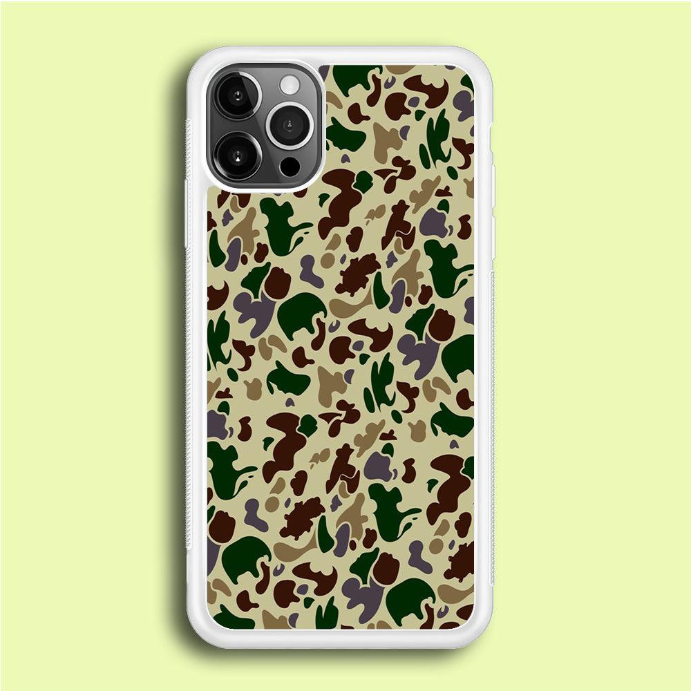 Army Pattern 005 iPhone 12 Pro Max Case-Rubber / White (2D Case)-Xtracase