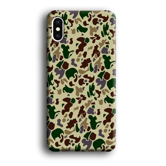 Army Pattern 005 iPhone X Case-Rubber / Black (2D Case)-Xtracase