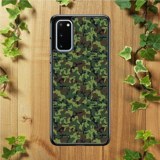 Army Pattern 006 Samsung Galaxy S20 Case-Rubber / Black (2D Case)-Xtracase