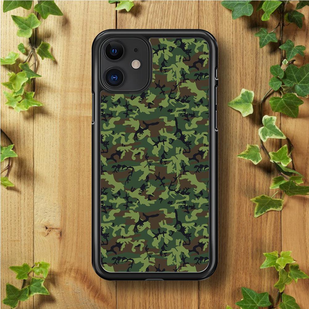 Army Pattern 006 iPhone 11 Case-Rubber / Black (2D Case)-Xtracase