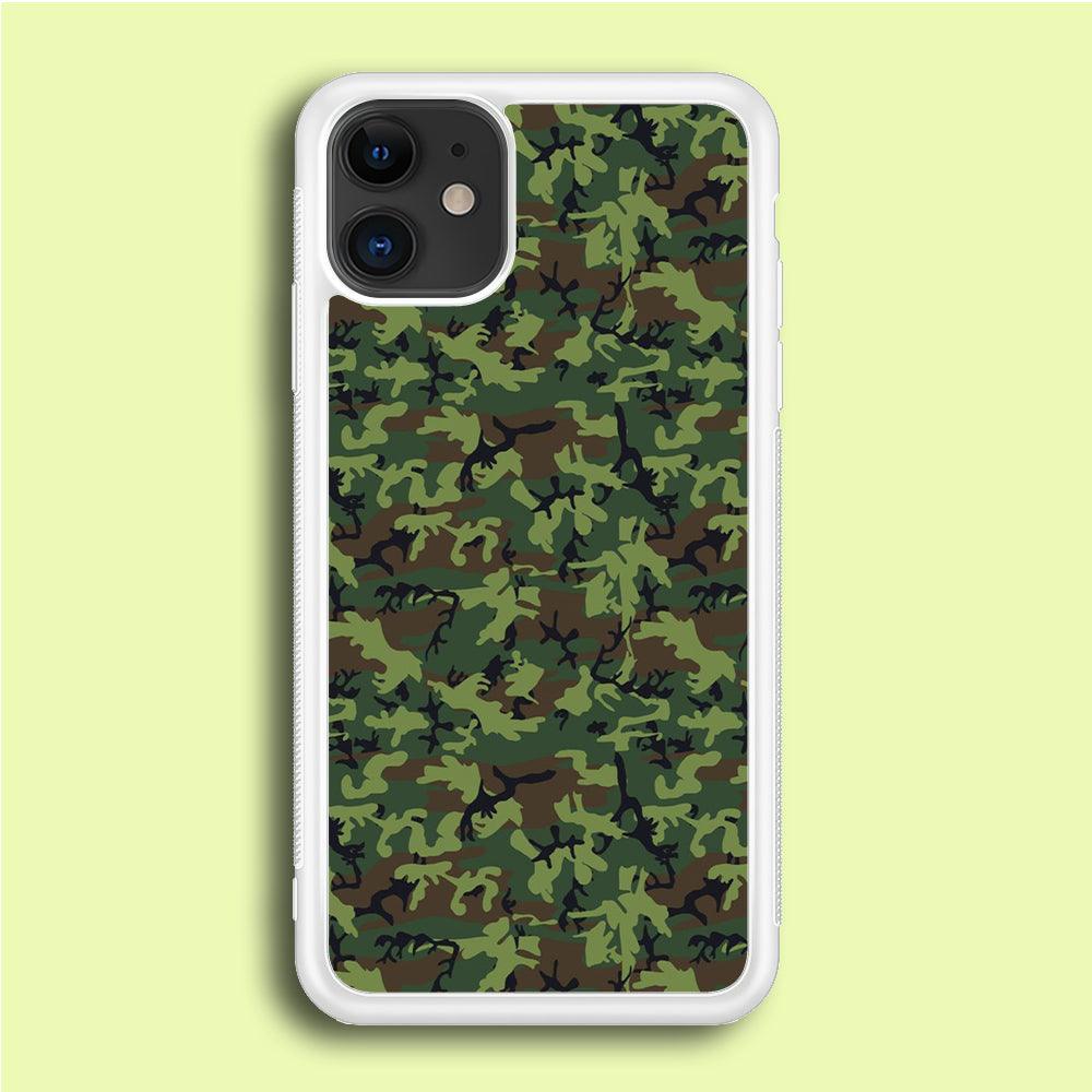 Army Pattern 006 iPhone 12 Mini Case-Rubber / White (2D Case)-Xtracase