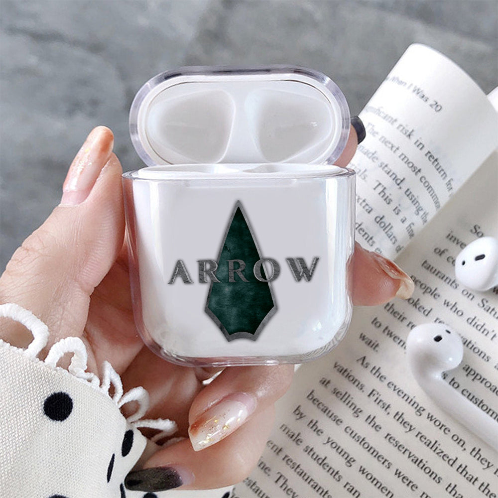 Arrow Symbol  Hard Plastic Protective Clear Case Cover For Apple Airpods