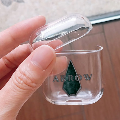Arrow Symbol  Hard Plastic Protective Clear Case Cover For Apple Airpods