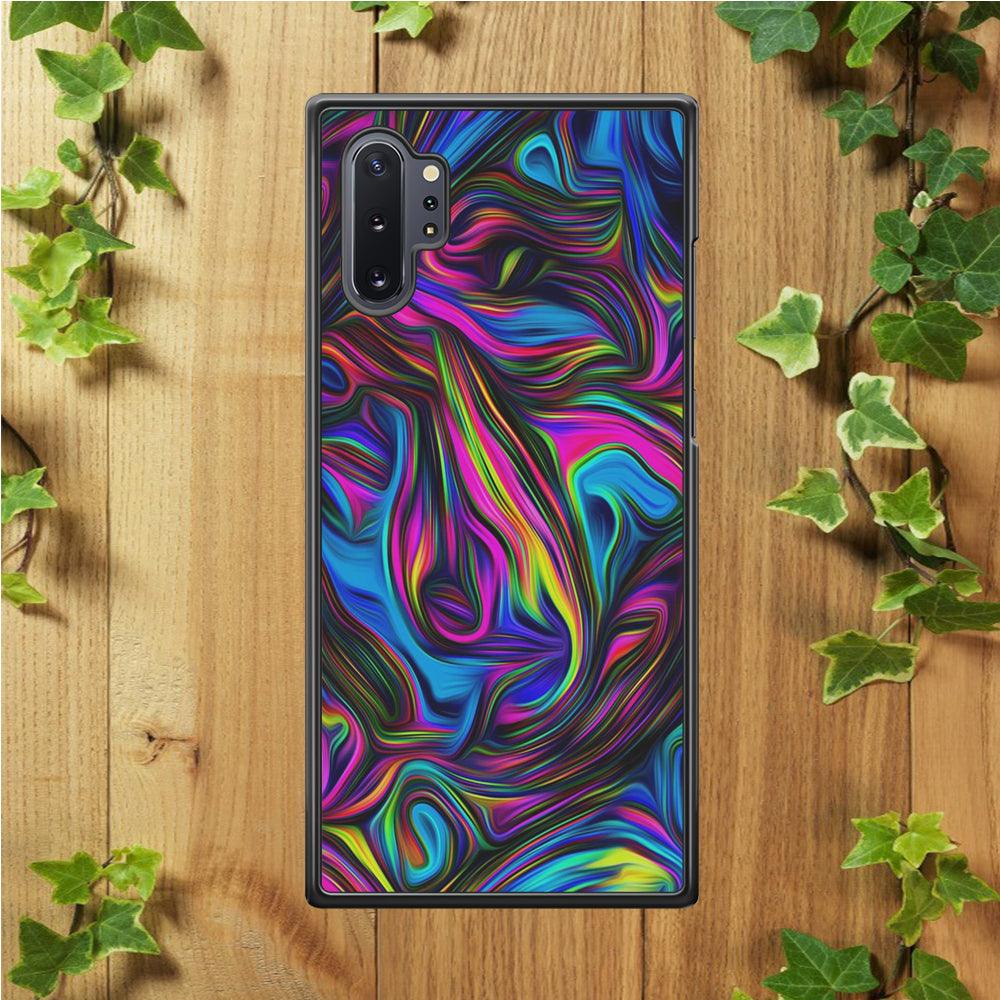 Art Abstract Color Rainbow Samsung Galaxy Note 10 Plus Case-Rubber / Black (2D Case)-Xtracase