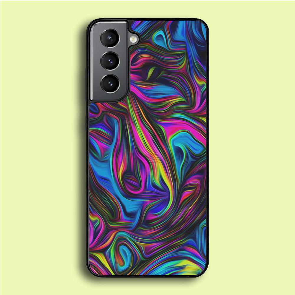Art Abstract Color Rainbow Samsung Galaxy S21 Plus Case-Rubber / Black (2D Case)-Xtracase