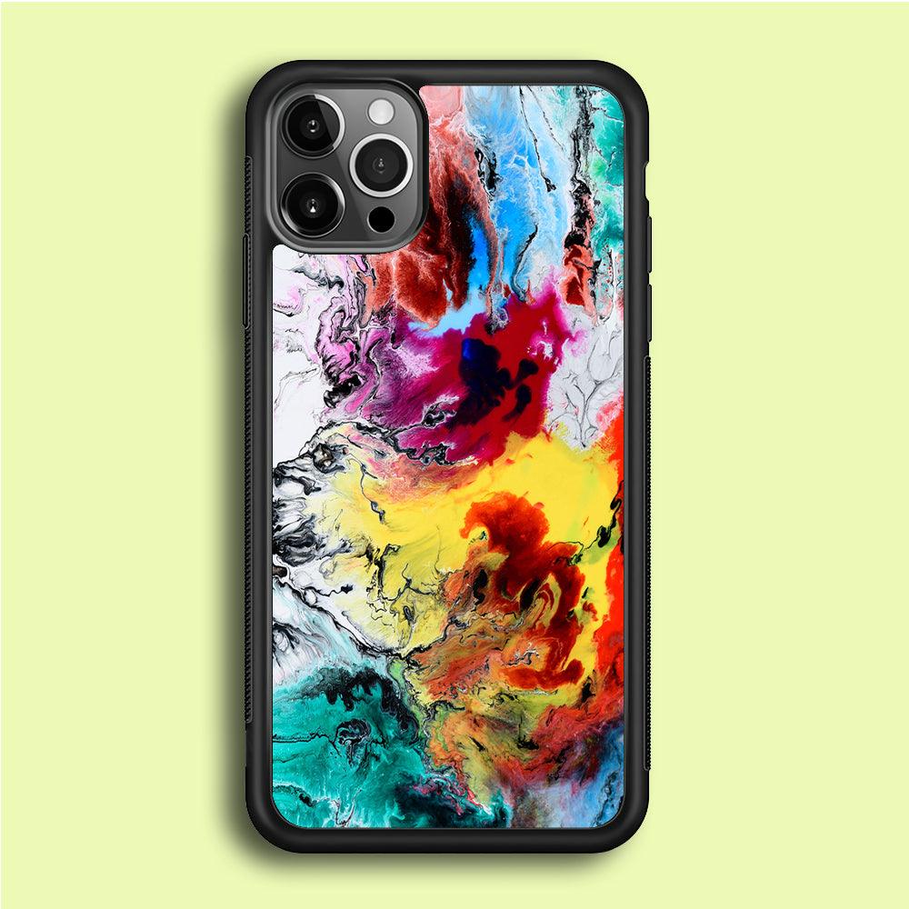 Art Abstract Painting Multicolor iPhone 12 Pro Case-Rubber / Black (2D Case)-Xtracase