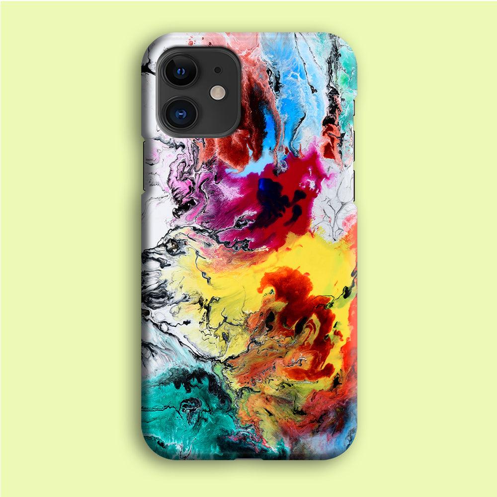 Art Abstract Painting Multicolor iPhone 12 Mini Case-Plastic / Full Wrap (3D Case)-Xtracase