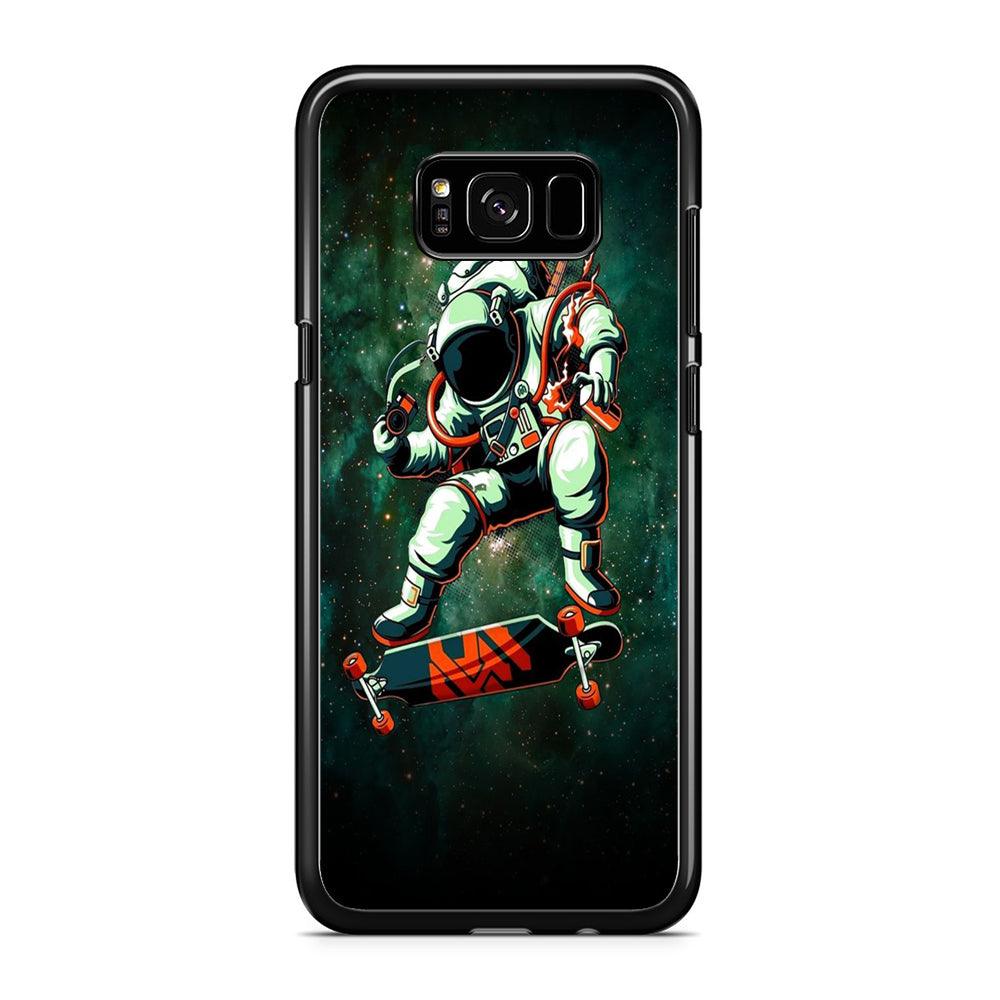 Astronaut Play Skateboard Samsung Galaxy S8 Case-Rubber / Black (2D Case)-Xtracase