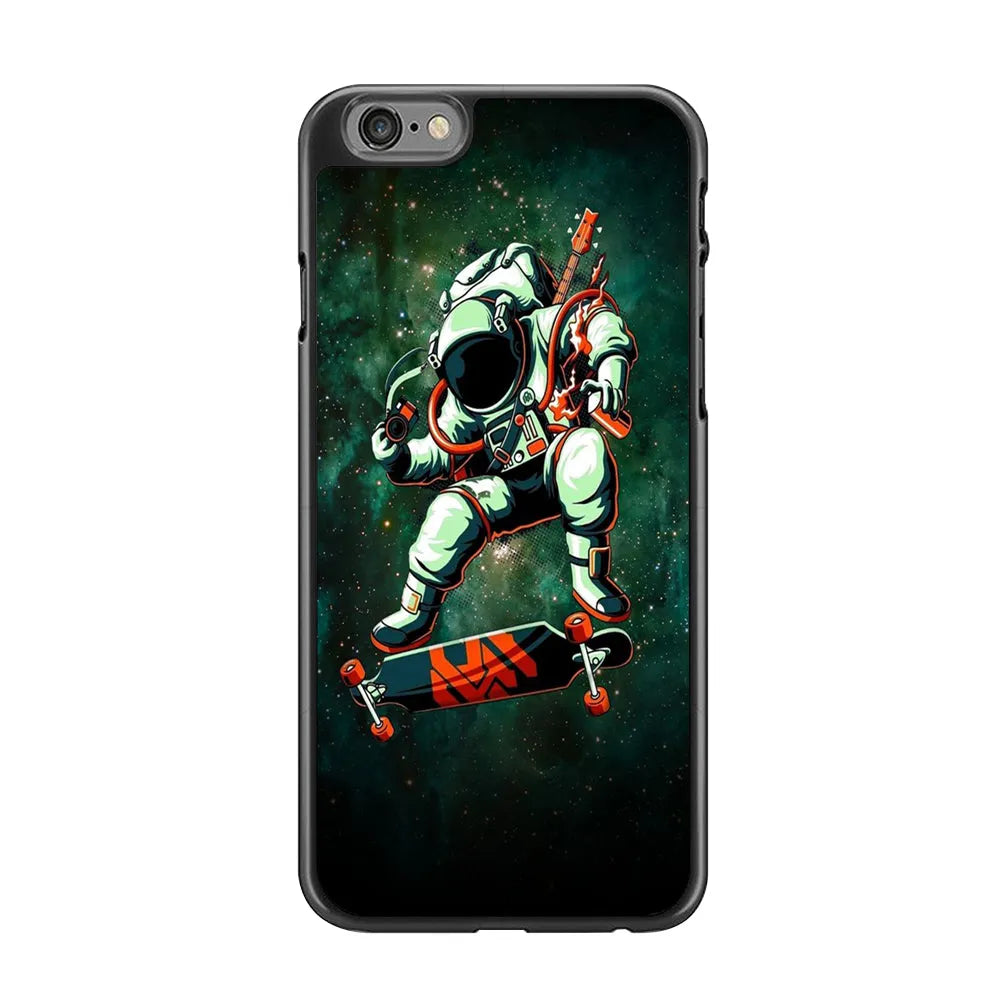 Astronaut Play Skateboard iPhone 6 | 6s Case-Rubber / Black (2D Case)-Xtracase