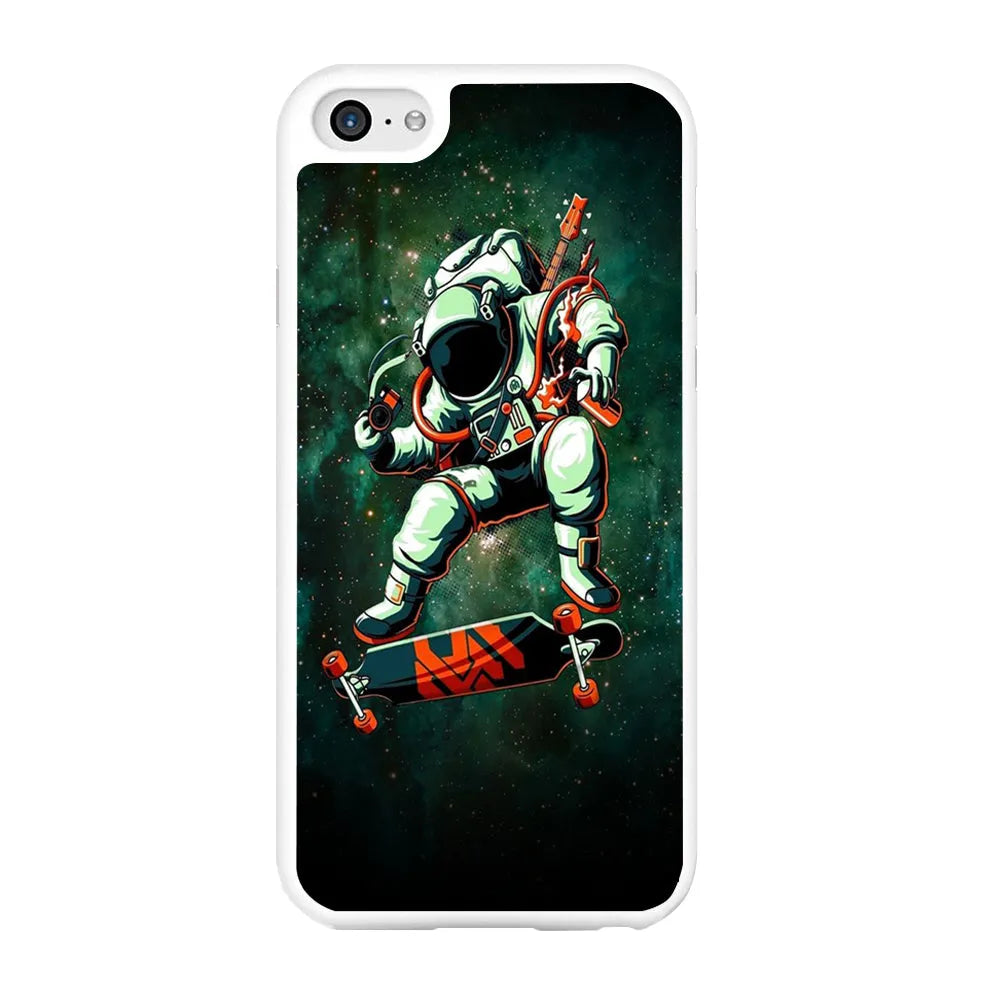 Astronaut Play Skateboard iPhone 6 | 6s Case-Rubber / White (2D Case)-Xtracase