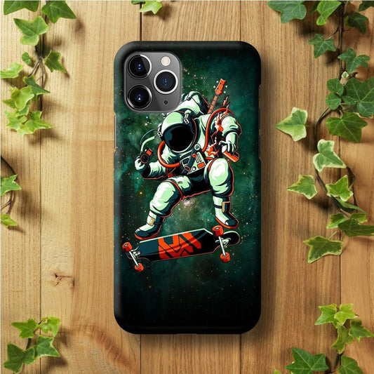 Astronaut Play Skateboard iPhone 11 Pro Case-Plastic / Full Wrap (3D Case)-Xtracase