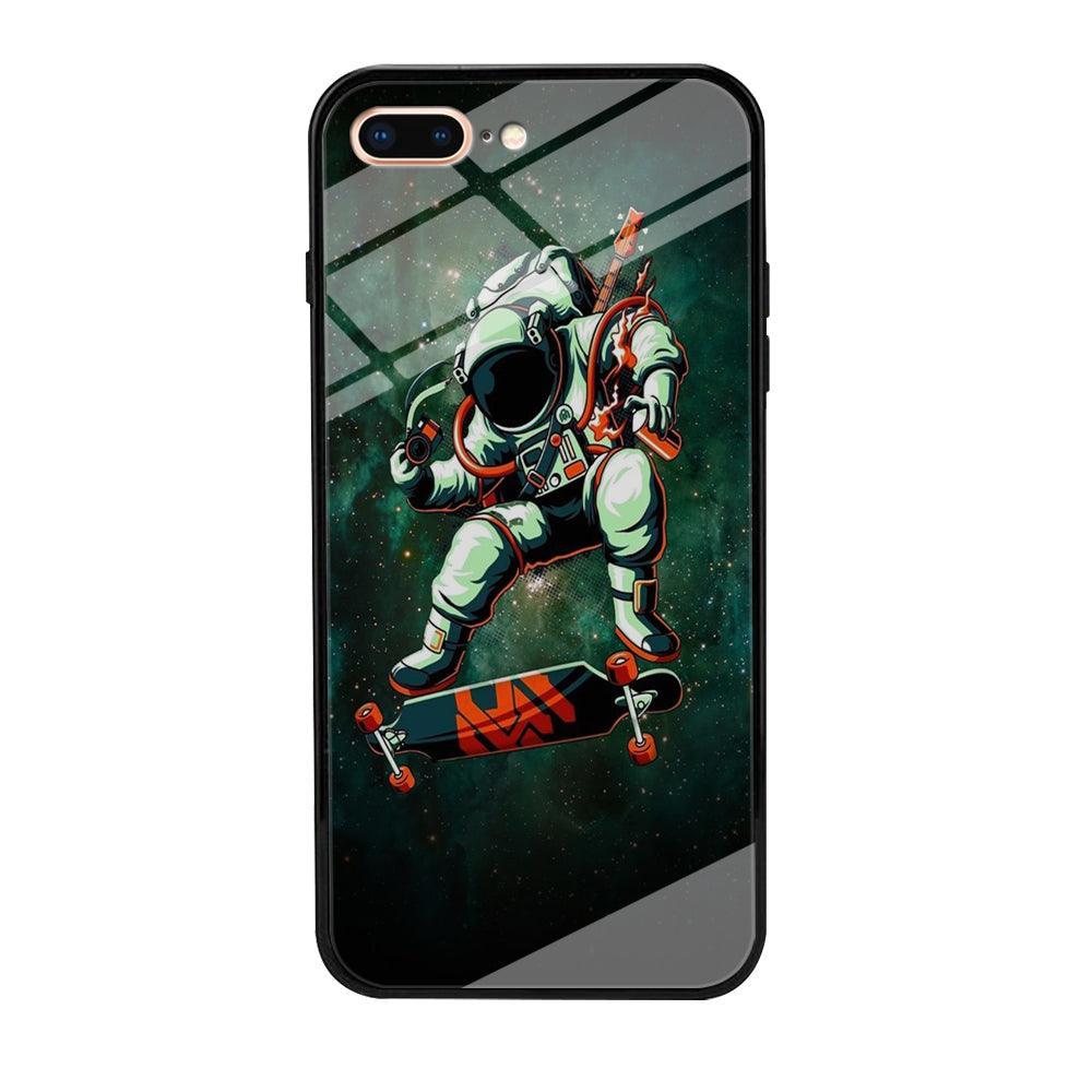 Astronaut Play Skateboard iPhone 7 Plus Case-Tempered Glass Case-Xtracase
